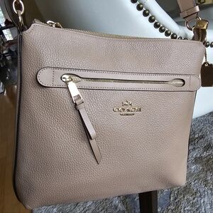 Coach Taupe Pebble Leather Crossbody/shoulder bag